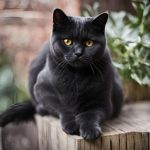 British Shorthair Black Cat Breeds with Grey Eyes