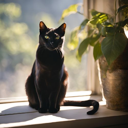 Burmese Black Cat Breeds with Green Eyes