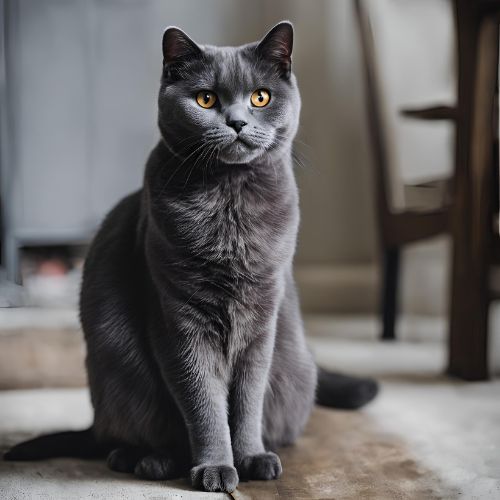 Scottish Fold Black Cat Breeds with Grey Eyes