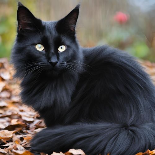 Turkish Angora black cat